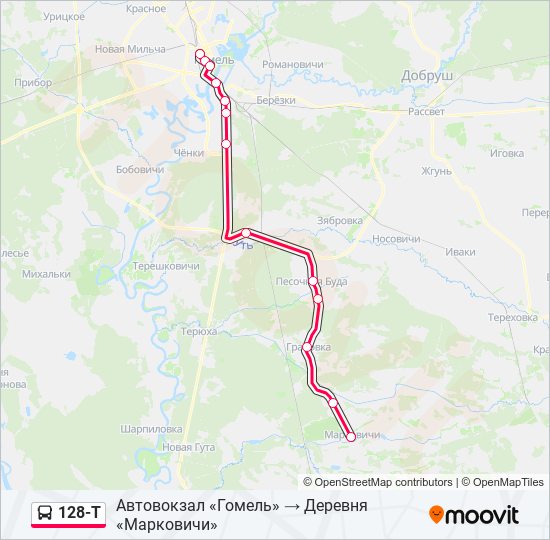 128-Т bus Line Map