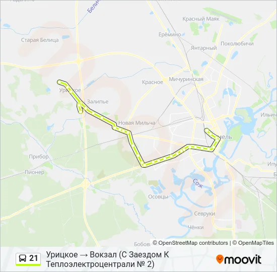 21 Bus Line Map