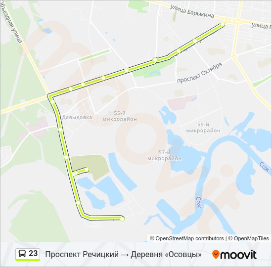 Автобус 23: карта маршрута