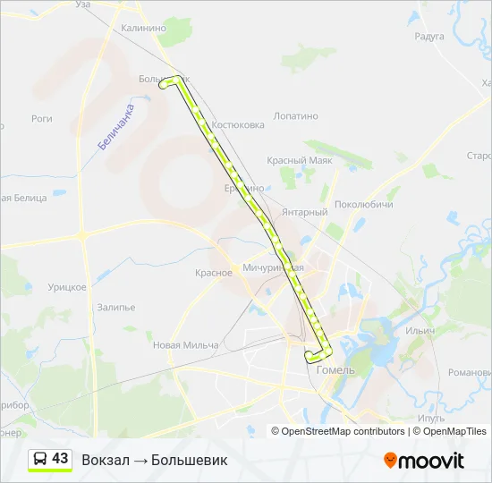 43 Bus Line Map