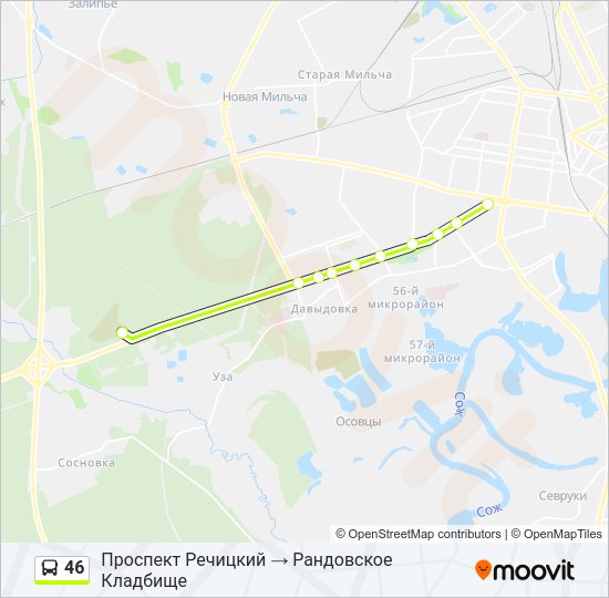 Автобус 46: карта маршрута
