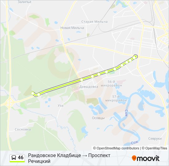 Автобус 46: карта маршрута