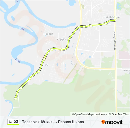 53 Bus Line Map