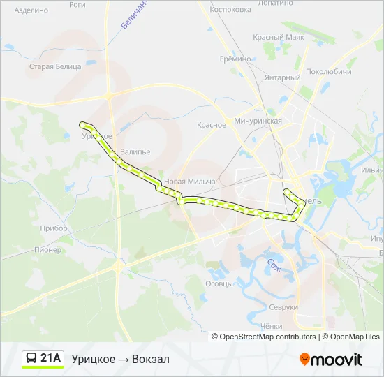 21А Bus Line Map
