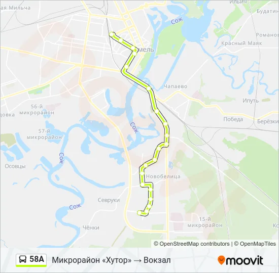 58А Bus Line Map