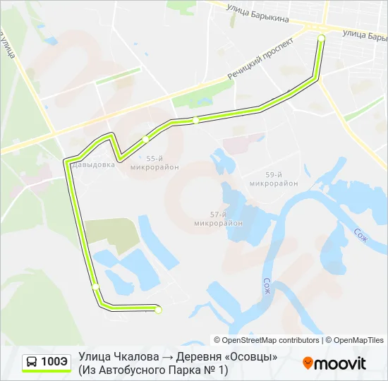100Э Bus Line Map