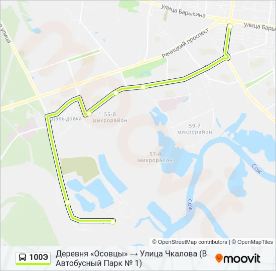 100Э Bus Line Map