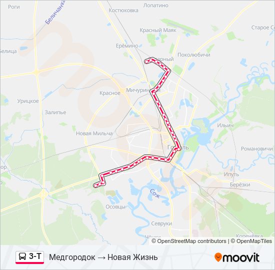 Автобус 3-Т: карта маршрута