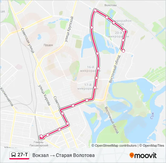 Автобус 27-Т: карта маршрута