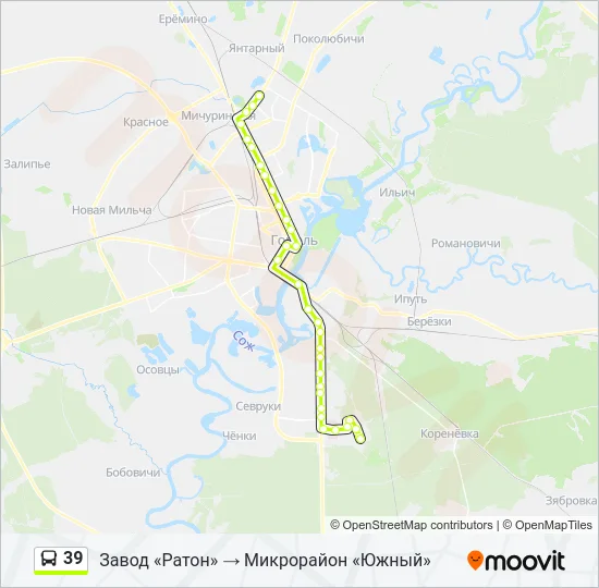 39 Bus Line Map