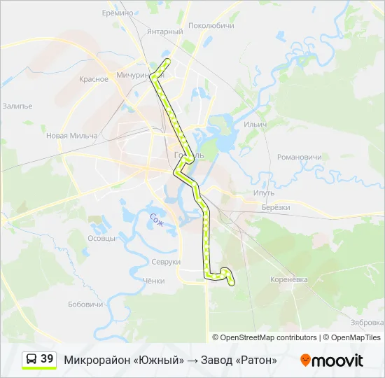 39 Bus Line Map