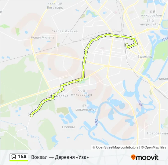 16А Bus Line Map
