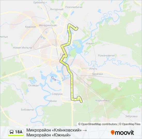 18А Bus Line Map