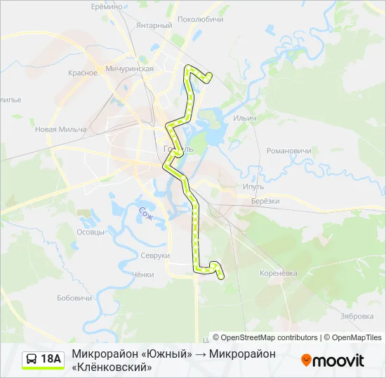 18А Bus Line Map