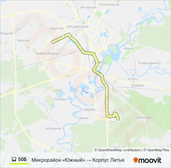 50Б Bus Line Map