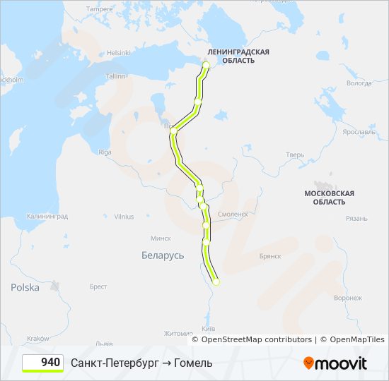 Расписание поезда Санкт-Петербург — Минск № Б (B_1_2)