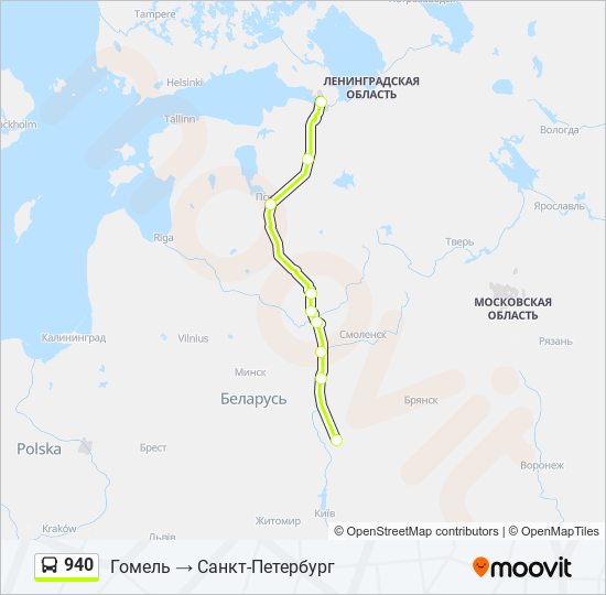 940 bus Line Map