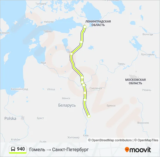 940 Bus Line Map