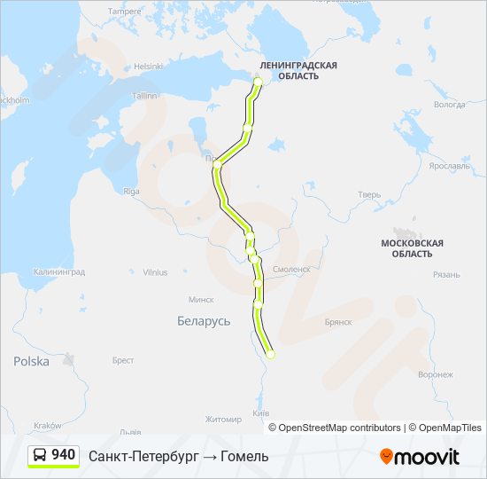 940 bus Line Map