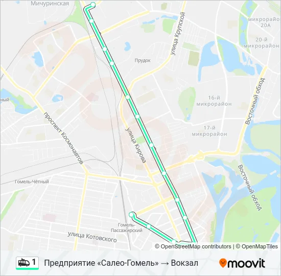 1 Trolleybus Line Map