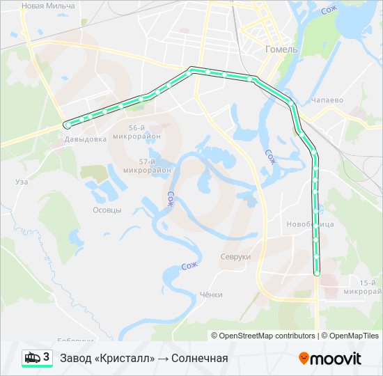 Троллейбус 3: карта маршрута