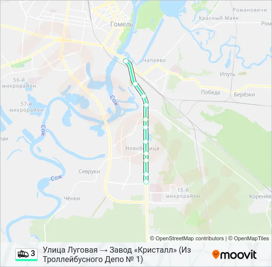 3 Trolleybus Line Map