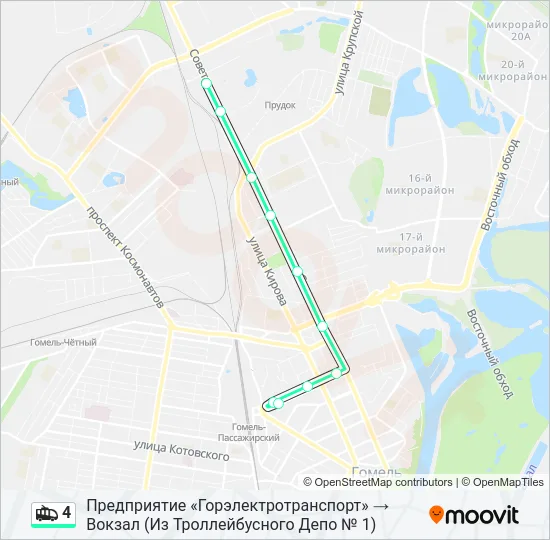 4 Trolleybus Line Map