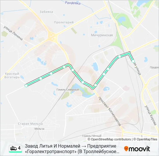 4 Trolleybus Line Map