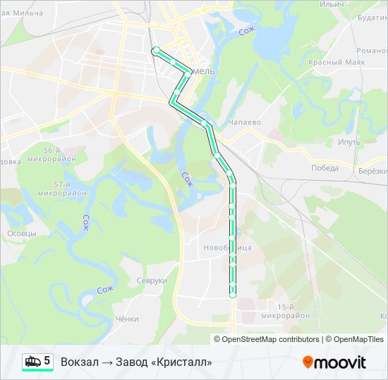 5 trolleybus Line Map