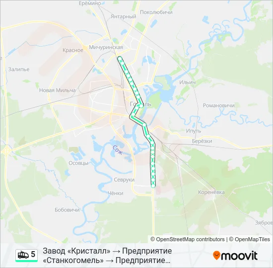 Троллейбус 5: карта маршрута