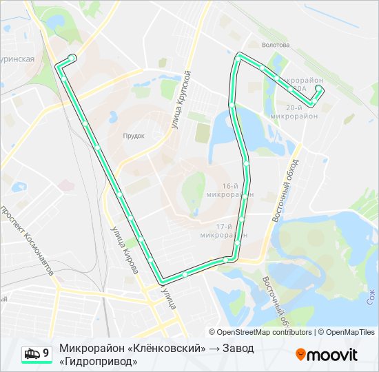 9 Trolleybus Line Map