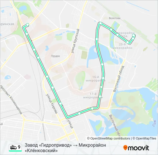 9 Trolleybus Line Map