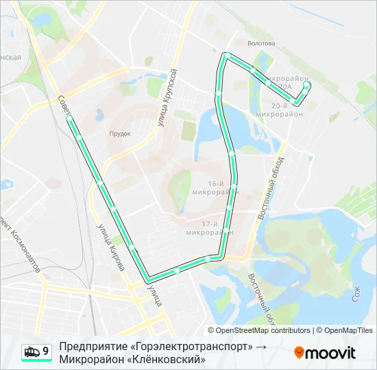 9 Trolleybus Line Map