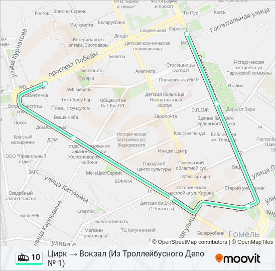 10 Trolleybus Line Map