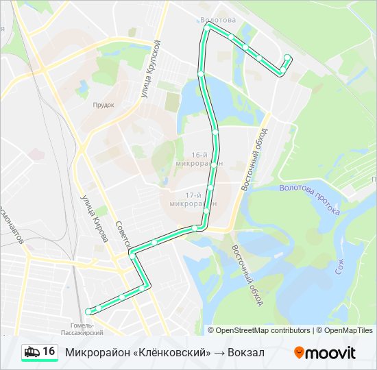 16 Trolleybus Line Map