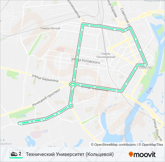 Троллейбус 2: карта маршрута