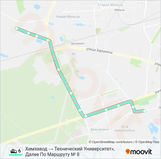 Троллейбус 6: карта маршрута