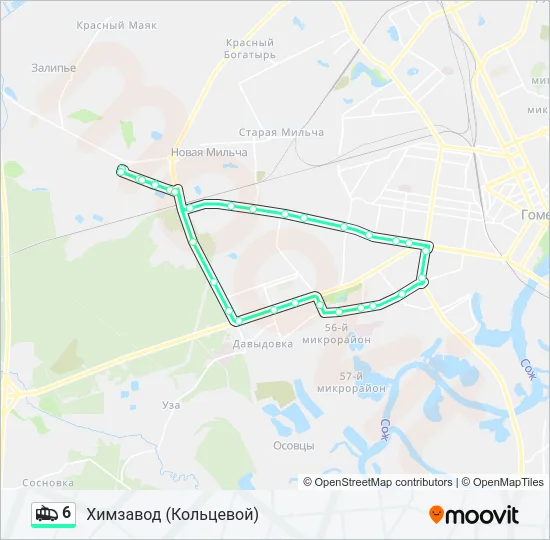 6 Trolleybus Line Map