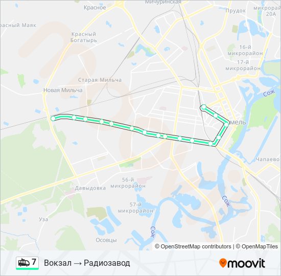 Троллейбус 7: карта маршрута