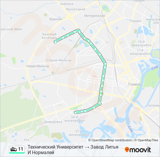 11 Trolleybus Line Map