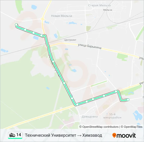 Троллейбус 14: карта маршрута