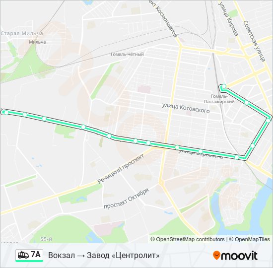 Троллейбус 7А: карта маршрута