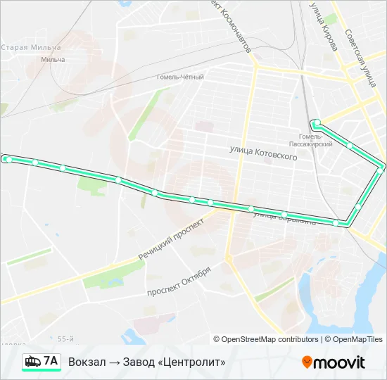 Троллейбус 7А: карта маршрута