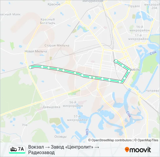 Троллейбус 7А: карта маршрута