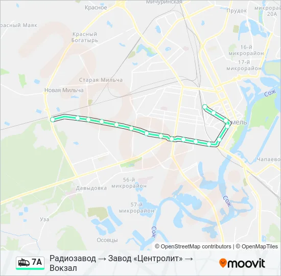 7А Trolleybus Line Map