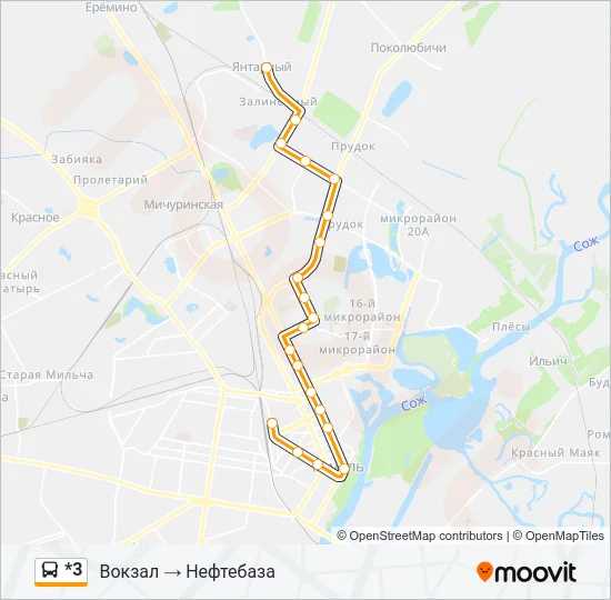 *3 Bus Line Map