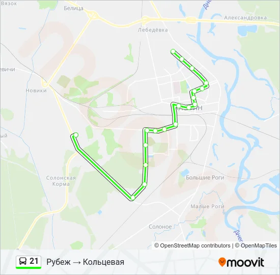21 Bus Line Map