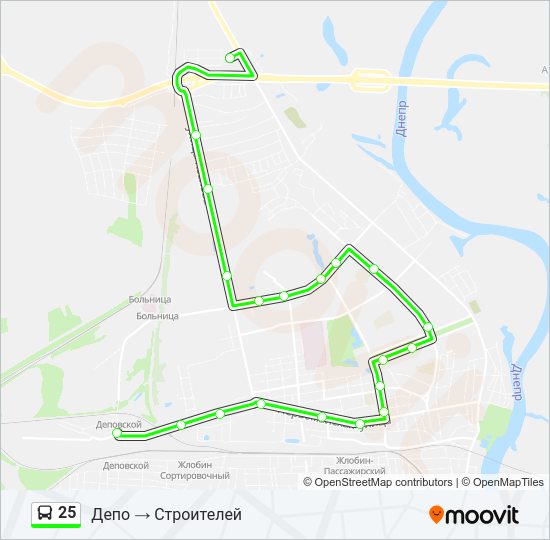 Автобус 25: карта маршрута