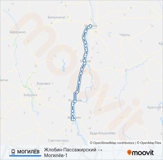 МОГИЛЁВ Train Line Map