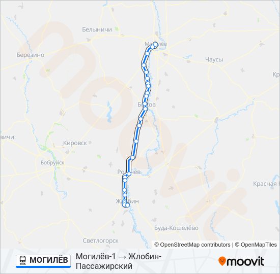 МОГИЛЁВ Train Line Map